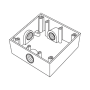 CAJA CUADRADA DE 3/4" (19.05 MM) A PRUEBA DE INTEMPERIE/ CUENTA CON 3 BOCAS.-Canalización-RAWELT-Bsai Seguridad & Controles