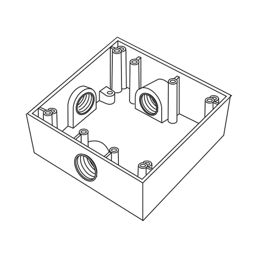 CAJA CUADRADA DE 3/4" (19.05 MM) A PRUEBA DE INTEMPERIE/ CUENTA CON 3 BOCAS.-Canalización-RAWELT-RC-0503-Bsai Seguridad & Controles