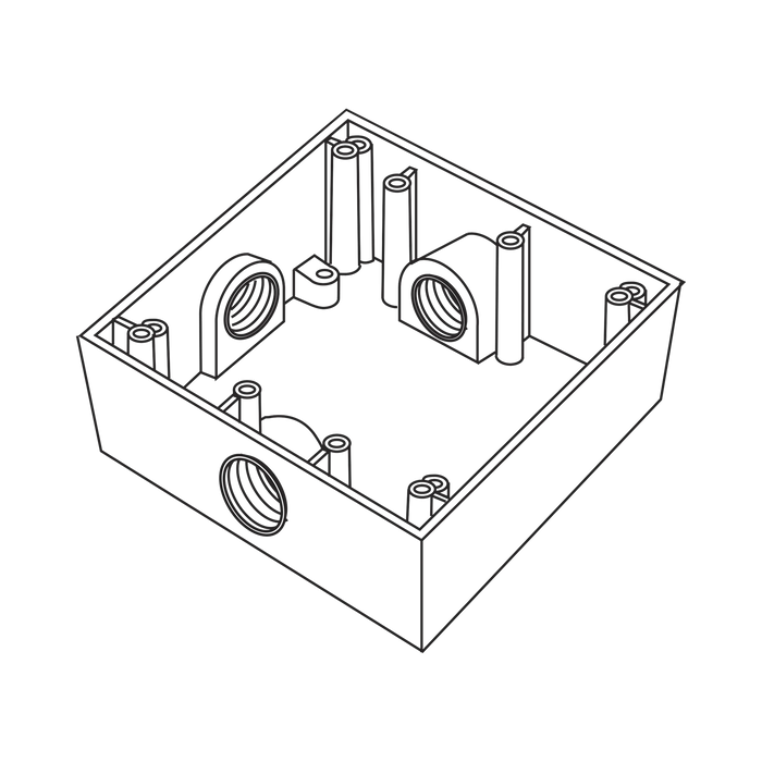 CAJA CUADRADA DE 3/4" (19.05 MM) A PRUEBA DE INTEMPERIE/ CUENTA CON 3 BOCAS.-Canalización-RAWELT-RC-0503-Bsai Seguridad & Controles