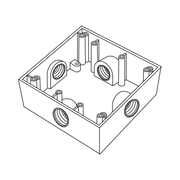 CAJA CUADRADA DE 3/4" (19.05 MM) A PRUEBA DE INTEMPERIE/ CUENTA CON 4 BOCAS.-Canalización-RAWELT-Bsai Seguridad & Controles