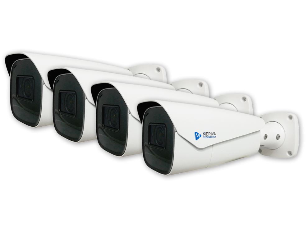 KIT BULLET 4K HD MERIVA TECHNOLOGY MSC-82MPKIT / INCLUYE 4 CAMARAS BULLET AHD 8MP LENTE MOTORIZADO 2.8-12MM MSC-8214Z-Kits de Videovigilancia-MERIVA TECHNOLOGY-Bsai Seguridad & Controles