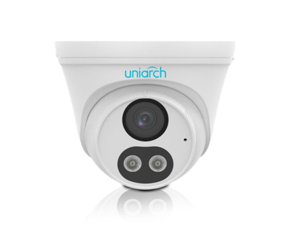 CAMARA IP TURRET UNIARCH IPC-T132-AF28-DL-ECO / 2MP / LENTE 2.8MM / DNR / IR30M / DUAL-LIGHT / MICROFONO-INTEGRADO / HUMAN-BODY-DETECTION 2.0 / POE-AF ONVIF / 3-AXIS / IP67 / GRAFENO+PLASTICO / ULTRA265 / -Cámaras IP-UNIARCH BY UNV-Bsai Seguridad & Controles