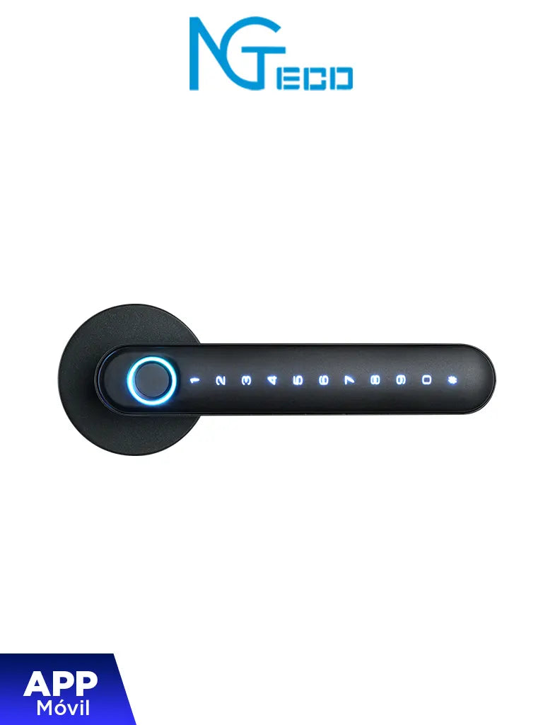 ZKTECO NGTECO SL01A630N - CERRADURA INTELIGENTE BIOMÉTRICA ESTILO AMERICANO / 100 HUELLAS / 100 CONTRASEÑAS / APP MÓVIL 