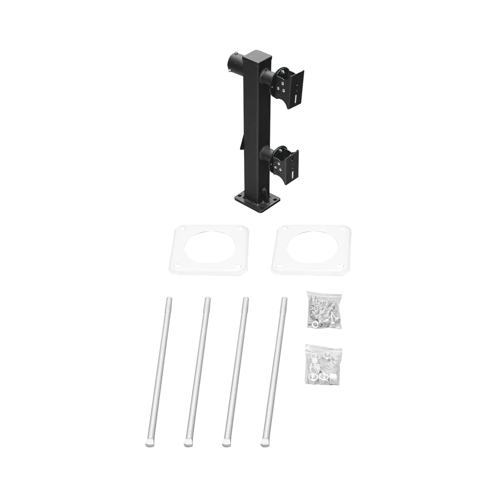 Poste Seccionado de 6 Metros / Tubos Mas Gruesos / Especializado para la Instalación de Videovigilancia / Incluye Base de Cimentación y Brazo para Cámara PTZ / Color Negro-SYSCOM VIDEO-Bsai Seguridad & Controles