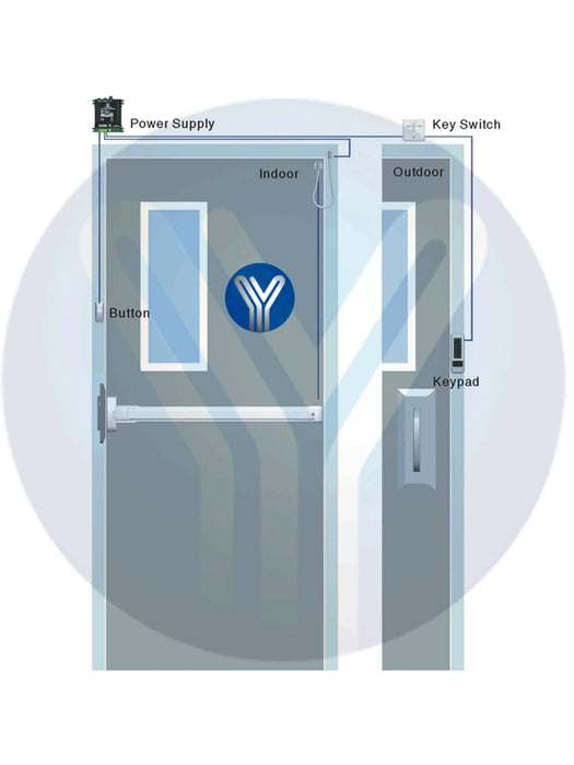 YLI YWP880BLED - Botón Liberador de Puerta con Led / Aprueba de Agua IP68 para Exterior / Acero Inoxidable / Compatible con caja de instalación 76017-Tarjetas y Botones-YLI ELECTRONIC-YLE0760006-Bsai Seguridad & Controles