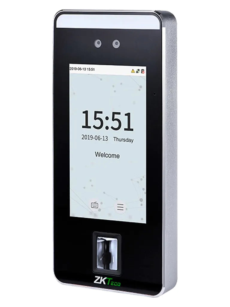 ZKTECO SPEEDFACEV5LPWIFI - CONTROL DE ACCESO Y ASISTENCIA VISIBLE LIGHT CON AUTENTICACIÓN FACIAL (6000 ROSTROS), HUELLA DIGITAL BIOID+ (6000), TARJETA ID 125 KHZ , VERIFICACIÓN POR PALMA (3000), SOPORTA 200,000 EVENTOS Y CONECTIVIDAD TCP/IP O WIFI #ZKA-Facial-ZKTECO-Bsai Seguridad & Controles