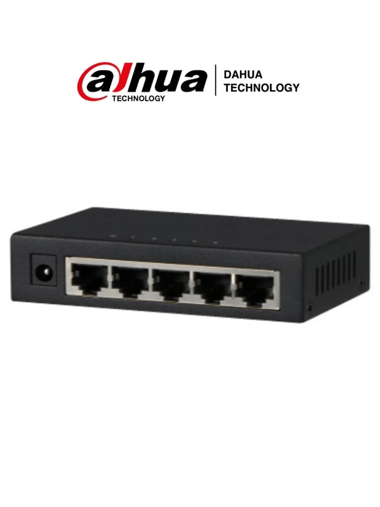 DAHUA PFS3005-5GT - SWITCH GIGABIT DE 5 PUERTOS NO ADMINISTRABLE/ CAPA 2/ 10/100/1000 BASE-T/ CARCASA METALICA/ SWITCHING 10G/ TASA DE REENVIO DE PAQUETES 7.44 MBPS/ MEMORIA BUFER DE PAQUETES 1MB/ CON PROTECCION DE DESCARGAS/-Switches-DAHUA-Bsai Seguridad & Controles