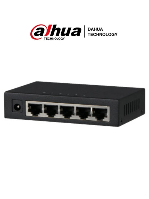 DAHUA PFS3005-5GT - SWITCH GIGABIT DE 5 PUERTOS NO ADMINISTRABLE/ CAPA 2/ 10/100/1000 BASE-T/ CARCASA METALICA/ SWITCHING 10G/ TASA DE REENVIO DE PAQUETES 7.44 MBPS/ MEMORIA BUFER DE PAQUETES 1MB/ CON PROTECCION DE DESCARGAS/-Switches-DAHUA-DRD0950004-Bsai Seguridad & Controles