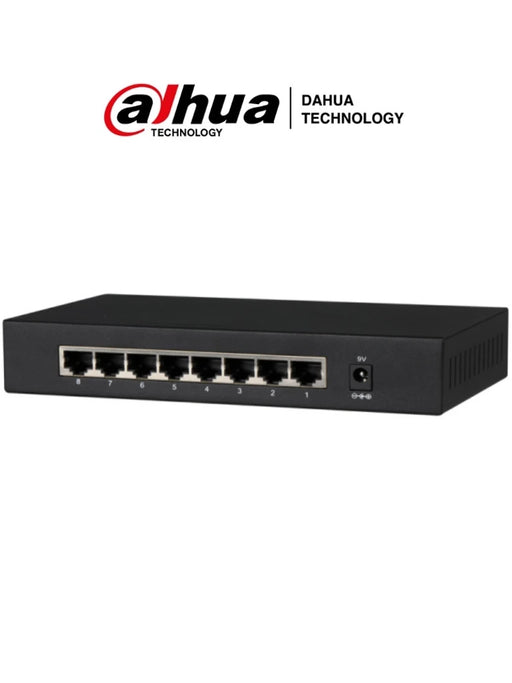 DAHUA PFS3008-8GT - SWITCH GIGABIT DE 8 PUERTOS NO ADMINISTRABLE/ CAPA 2/ 10/100/1000 BASE-T/ CARCASA METALICA/ SWITCHING 16G/ TASA DE REENVIO DE PAQUETES 11.9 MBPS/ MEMORIA BUFER DE PAQUETES 1.5MB/ CON PROTECCION DE DESCARGAS/-Switches-DAHUA-DRD6100001-Bsai Seguridad & Controles