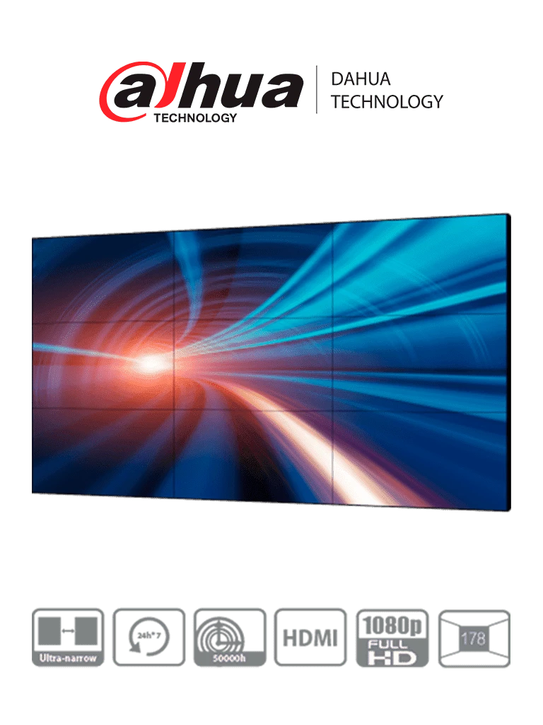 DAHUA LS550UEH-EG - PANTALLA FULL HD PARA VIDEOWALL DE 55 PULGADAS/ PANEL IPS LCD INDUSTRIAL/ MARCO ULTRADELGADO DE 0.88 MM/ SOPORTA DAISY CHAIN (CONEXIÓN HDMI EN CADENA)/ INTERFACES HDMI, DVI, VGA, BNC, USB/-Pantallas-DAHUA-Bsai Seguridad & Controles