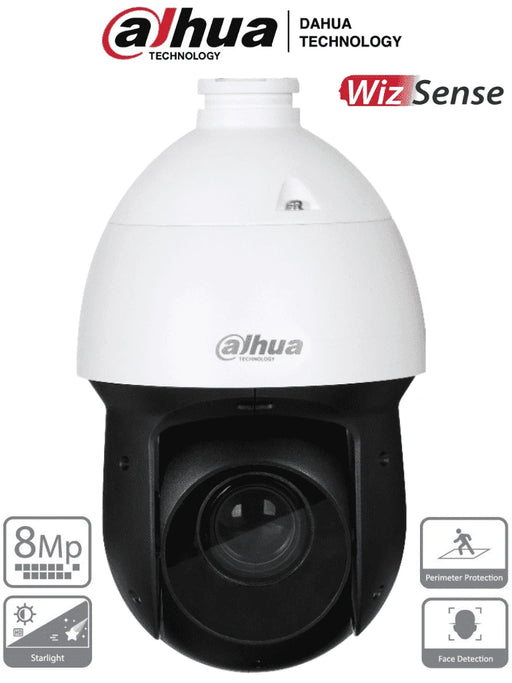 DAHUA SD49825XB-HNR - Cámara IP PTZ 4k/ 8 Megapíxeles/ WizSense/ 25x de Zoom Optico/ H.265/ Starlight/ IR de 100 Metros/ SMD Plus/ Protección Perimetral/ WDR Real/ Detección de Rostros/ IP66/ E&S de Alarmas/ E&S de Audio/-PTZ-DAHUA-DHT0060028-Bsai Seguridad & Controles