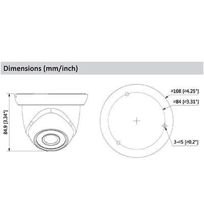 DAHUA IPC-HDW1230S - Camara IP Domo de 2 Megapixeles/ Lente de 2.8mm/ 30 Fps/ Angulo de 104 Grados/ H.265+/ IR de 30 Mts/ PoE/ IP67/ DWDR/ 3D-NR/ HCL/ BLC/-Cámaras-DAHUA-DHT0040001-Bsai Seguridad & Controles