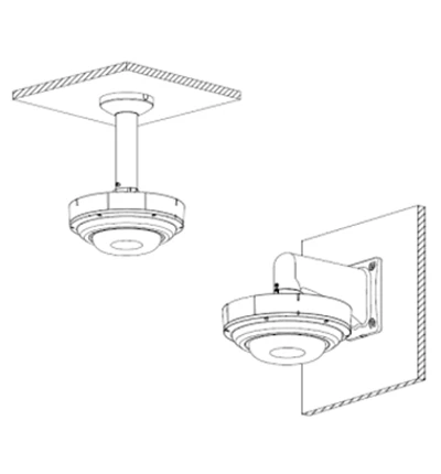 DAHUA DH-PFA108 - ADAPTADOR PARA BRAZO DE PARED O TECHO/ COMPATIBLE CON PFB300C, PFB303W Y DH-PFA111/-Soporte y Montaje-DAHUA-DHT0430006-Bsai Seguridad & Controles