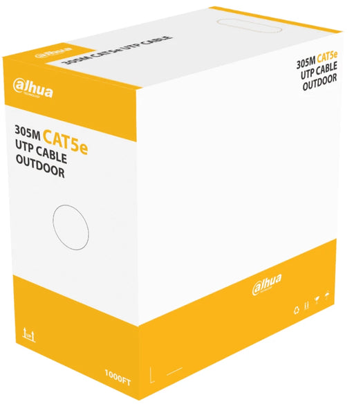 DAHUA PFM920-5EU - BOBINA DE CABLE UTP PARA EXTERIOR CAT5E/ 100% COBRE/ 305 METROS/ COLOR NEGRO/ CUBIERTA EXTERIOR MDPE/ CUMPLE CON ESTANDARES ANSI/TIA 568-C.2/ RETARDANTE DE LLAMA/ ROHS/-Cable-DAHUA-DHT2640009-Bsai Seguridad & Controles