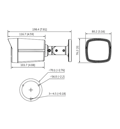 DAHUA HAC-HFW1231TLM-I6 - CAMARA BULLET DE 2 MEGAPIXELES/ SUPER ADAPT/ LENTE DE 2.8 MM/ 107 GRADOS DE APERTURA/ IR DE 60 MTS/ WDR REAL DE 130 DB/ IP67/ SOPORTA:CVI/CVBS/AHD/TVI/-Bullet-DAHUA-Bsai Seguridad & Controles