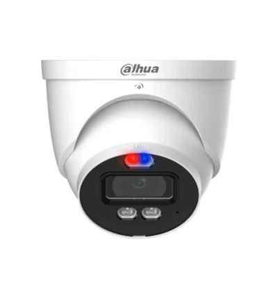 DAHUA HAC-ME1239HN-A-PV - CÁMARA DOMO TIOC DE 2 MEGAPIXELES/ DISUASION ACTIVA LUZ ROJA Y AZUL/ LENTE DE 3.6 MM/ SUPER ADAPT/ MICROFONO Y ALTAVOZ INTEGRADOS/ 40 METROS DE ILUMINACIÓN (IR Y CÁLIDA)/ METALICA/ IP67/-Domo-DAHUA-Bsai Seguridad & Controles