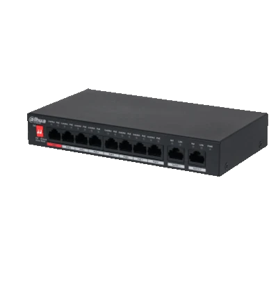 DAHUA PFS3010-8ET-96 - SWITCH POE DE 10 PUERTOS FAST ETHERNET/ 8 PUERTOS POE/ 2 PUERTOS UPLINK 10/100/1000/ 96 WATTS TOTALES/ SOPORTA POE WATCHDOG/ SWITCHING 5.60 GBPS/ TASA DE REENVIO DE PAQUETES 4.17 MBPS/-Switches POE-DAHUA-Bsai Seguridad & Controles