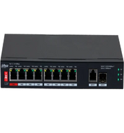 DAHUA PFS3110-8ET1GT1GF-96 -SWITCH POE DE 10 PUERTOS/ 8 PUERTOS POE 10/100/ 1 PUERTO SFP DE 1000 MBPS/ 1 PUERTO UPLINK DE 10/100/1000/ 96 WATTS TOTALES/ ALIMENTACIÓN HASTA 250 MTS/ SOPORTA POE WHATCHDOG/ PUERTO ROJO SOPORTA IEEE 802.3BT/-Switches POE-DAHUA-Bsai Seguridad & Controles