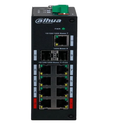 DAHUA PFS3211-8GT-120 - SWITCH POE DE 8 PUERTOS GIGABIT/ 8 PUERTOS POE/ 2 PUERTOS SFP/ 1 PUERTOS UPLINK 10/100/1000/ 120 WATTS TOTALES/ SWITCHING 33 GBPS/ TASA DE REENVIO DE PAQUETES 16.37 MBPS/-Switches POE-DAHUA-Bsai Seguridad & Controles