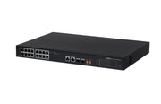 DAHUA PFS3218-16ET-135 - SWITCH POE ETHERNET DE 18 PUERTOS/ 16 PUERTOS POE 10/100 MBPS/ 135 WATTS TOTALES/ 2 PUERTOS SFP/ POE WATCHDOG/ SWITCHING 7.2 GBPS/ TASA DE REENVIO DE PAQUETES 5.3568/-Switches POE-DAHUA-Bsai Seguridad & Controles