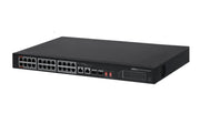 DAHUA PFS3226-24ET-240 - DAHUA SWITCH POE ETHERNET DE 26 PUERTOS/ 24 PUERTOS POE 10/100/ 240 WATTS TOTALES/ PUERTO 1 Y 2 SOPORTAN 60 WATTS HI-POE/ 2 PUERTOS SFP/ POE WATCHDOG/ SWITCHING 8.8 GBPS/ TASA DE REENVIO DE PAQUETES 6.5472/-Switches POE-DAHUA-Bsai Seguridad & Controles