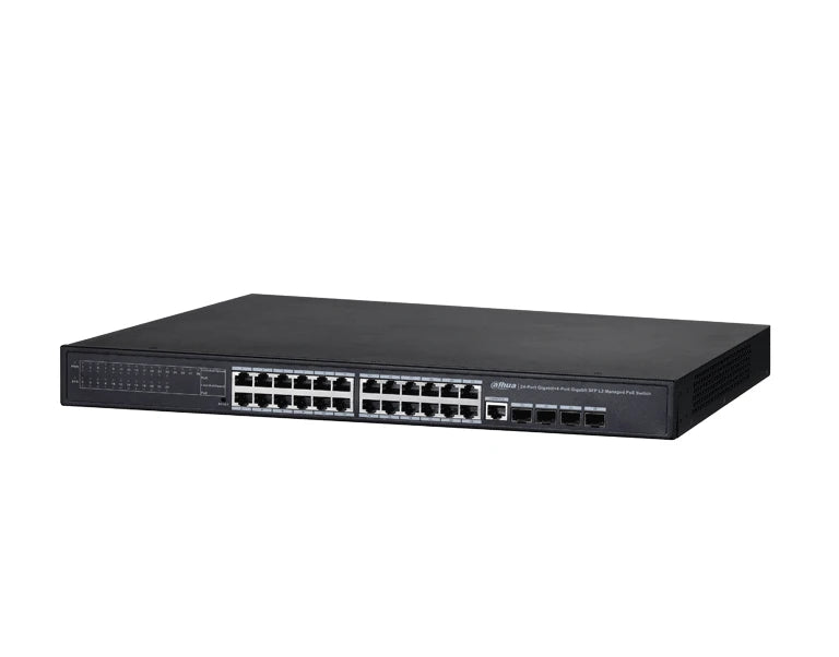DAHUA PFS4428-24GT-370 - SWITCH DE 24 PUERTOS POE GIGABIT/ ADMINISTRABLE CAPA 2/ 370 WATTS TOTALES/ 4 PUERTOS SFP 1000 BASE-X/ SWITCHING 56 GBPS/-Switches POE-DAHUA-Bsai Seguridad & Controles