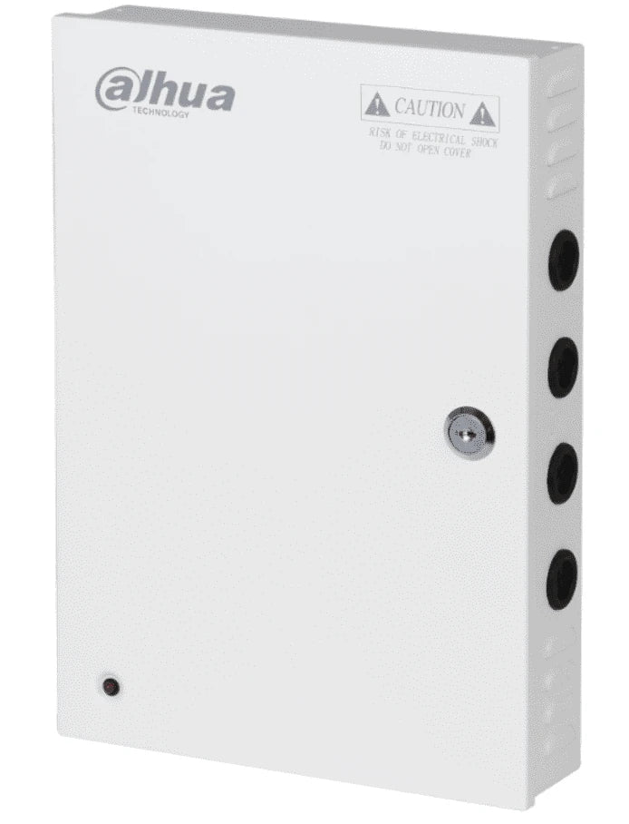 DAHUA DH-PFM343-19CH - FUENTE DE PODER DE 12 VCC 20 AMPERES/ CON DISTRIBUIDOR PARA 19 CAMARAS/ CON FUSIBLES INTERCAMBIABLES/ VOLTAJE DE ENTRADA DE 90 A 264 VAC/ GABINETE METALICO CON CERRADURA/ PROTECCIÓN CONTRA DESCARGAS/ #LONUEVO-Fuentes con Distribuidor-DAHUA-Bsai Seguridad & Controles