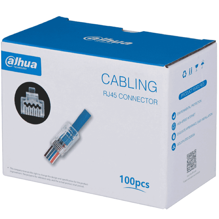 DAHUA DH-PFM976-631-PT - CAJA CON 100 PLUGS PASS THROUGH RJ45 CAT6/ CHAPADO DE ORO DE 15 U"/ CLASIFICACIÓN DE RESISTENCIA AL FUEGO UL94V-2 / #LONUEVO #CONEEN-Jacks y Plugs-DAHUA-Bsai Seguridad & Controles