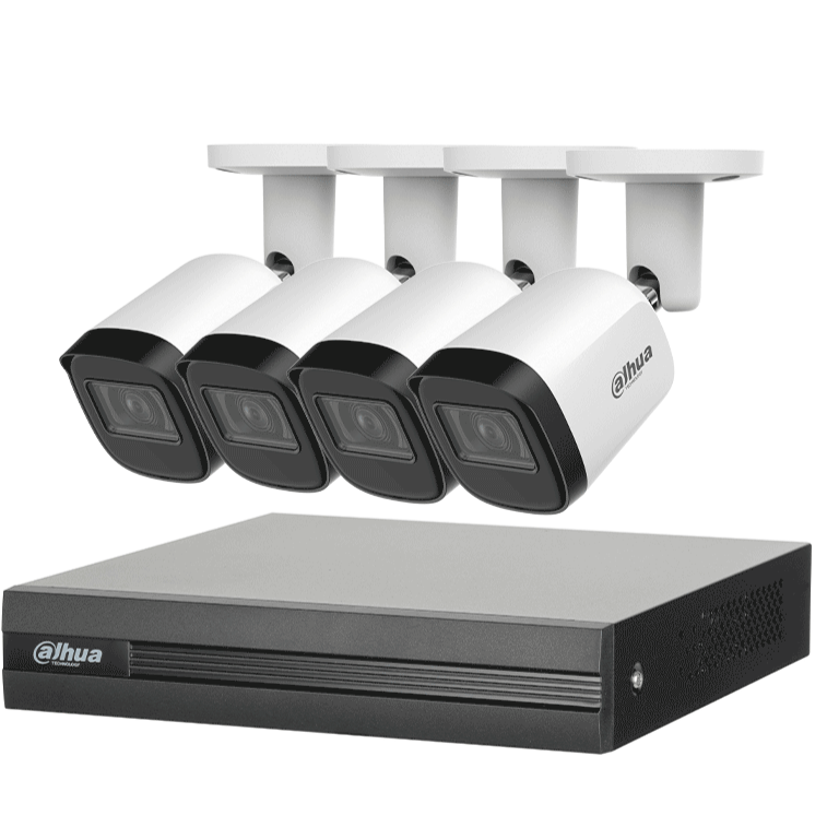 DAHUA KITXVR1B04H-I4B2A51-U - KIT DE 4 CÁMARAS METÁLICAS 5 MP LENTE DE 2.8MM Y UN DVR COOPER-I WIZSENSE, 4 CANALES + 1 IP O HASTA 5 CANALES IP. SOPORTA CON IA, H.265+, SMD PLUS Y BÚSQUEDA DE HUMANOS Y VEHÍCULOS.-Paquetes 4 Canales-DAHUA-Bsai Seguridad & Controles