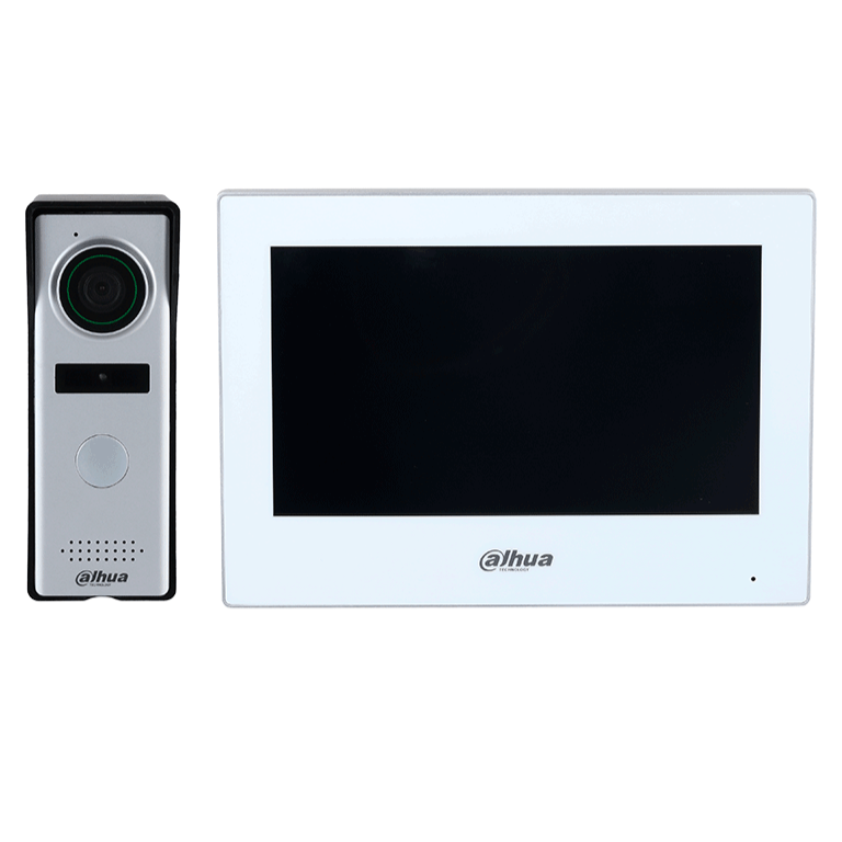 DAHUA DHI-KTH01 - KIT DE VIDEOPOTERO HIBRIDO/ FRENTE DE CALLE ANALOGICO CON CAMARA DE 1.3 MP/ MONITOR TOUCH DE 7 PULGADAS WIFI/ 4 HILOS AL FRENTE DE CALLE/ 6&1 E&S DE ALARMA/ SOPORTA CAMARAS IP/ COMPATTIBLE APP DMSS/ APERTURA REMOTA PUERTA / #VDP #MCI2-Kits de Videoportero-DAHUA-Bsai Seguridad & Controles