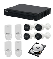 DAHUA KITNVR1104HS-P+4C+4S 1TB- KIT IP DE 4 CANALES CON NVR CON 4 PUERTOS POE, 1TB DE ALMACENAMIENTO, Y 4 CÁMARAS BULLET DE 2MP CON CLASIFICACIÓN IP67. INCLUYE CAJA DE CONEXIONES PFA12A DE POLICARBONATO RESISTENTE, IDEAL PARA EXTERIORES. #KITDAHUA-Kits IP-DAHUA-Bsai Seguridad & Controles