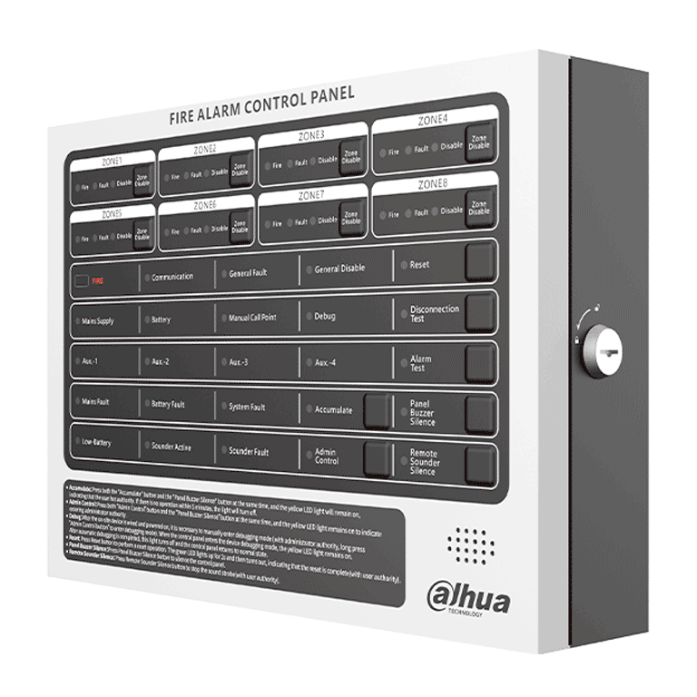 DAHUA WISUALARM DHI-HY-C102-8 - PANEL DE ALARMA CONTRA INCENDIOS/ CONVENCIONAL DE 8 ZONAS/ HASTA 25 DETECTORES POR ZONA/ 4 CONTACTOS SECOS/ INTERFAZ RS-485/ ETHERNET/ IP30/ ALIMENTACIÓN 90 V CA A 270 V CA/ #LONUEVO #WISUALARM #W1D #WDL-Paneles de Control-DAHUA-Bsai Seguridad & Controles