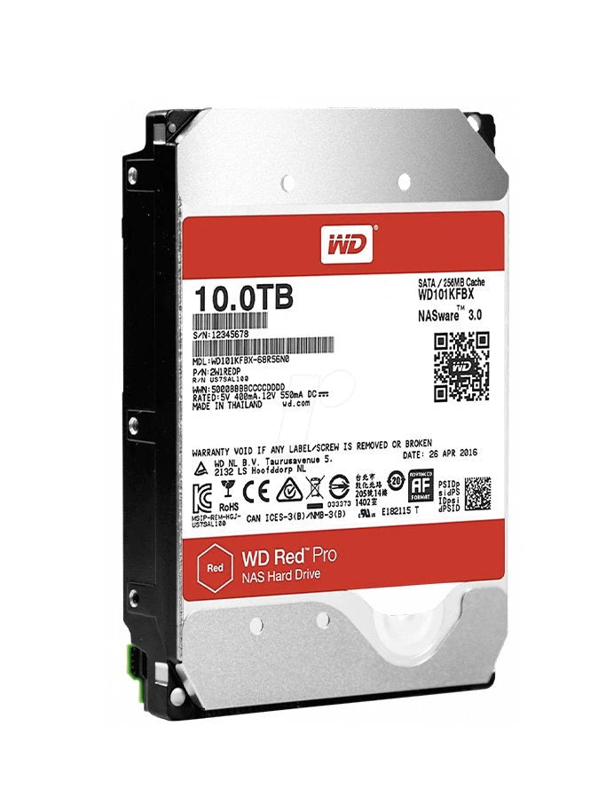 DD DISCO DURO WD102KFBX WD RED PRO 3.5 SATA 10TB CACHE 256MB 7200RMP ESPECIAL PARA ALMACENAMIENTO Y NAS HASTA 24 BAHIAS-Para Servidores y NAS-WESTERN DIGITAL-Bsai Seguridad & Controles