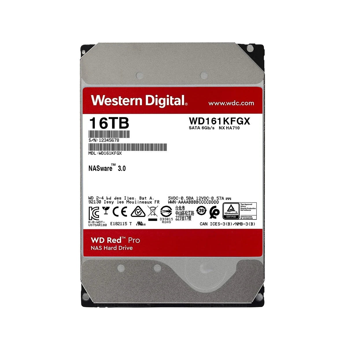 DD DISCO DURO WD161KFGX WD RED PRO 3.5 SATA 16TB CACHE 256MB 7200RMP ESPECIAL PARA ALMACENAMIENTO Y NAS HASTA 24 BAHIAS-Para Servidores y NAS-WESTERN DIGITAL-Bsai Seguridad & Controles