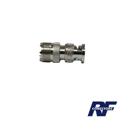ADAPTADOR EN LINEA PARA 50 OHM, CONECTOR BNC MACHO-UHF HEMBRA (SO-239), NÍQUEL/ ORO/ DELRIN.-Adaptadores-RF INDUSTRIES,LTD-Bsai Seguridad & Controles