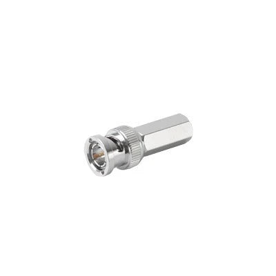 CONECTOR BNC MACHO DE ENSAMBLE ROSCABLE (HEX.) EN SENTIDO DE LAS MANECILLAS DE RELOJ PARA CABLE COAXIAL RG-59/U, NÍQUEL/ ORO/ DELRIN.-Conectores-RF INDUSTRIES,LTD-Bsai Seguridad & Controles