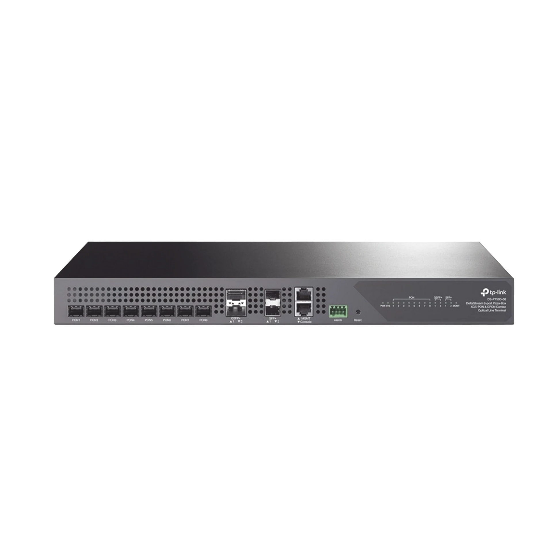 DELTRA STREAM - OLT DE 8 PUERTOS XGSPON & GPON COMBO / CONEXIÓN HASTA 2,048 ONUS / 2 PUERTO 40G QSFP+ UPLINK / 2 PUERTOS SFP+ 10G UPLINK / FUENTES REDUNDANTES AC-AC (INCLUIDAS) / ADMINISTRACIÓN DESDE LA NUBE SIN COSTO (DPMS)-Redes FTTH/PON-TP-LINK-DSP750008-Bsai Seguridad & Controles