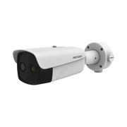 BALA IP DUAL / TÉRMICA 15 MM (384 X 288 ) / ÓPTICO 6 MM (4 MEGAPIXEL) / 50 MTS IR / IP66 / POE / TERMOMÉTRICA / DETECCIÓN DE TEMPERATURA-Cámaras IP-HIKVISION-Bsai Seguridad & Controles