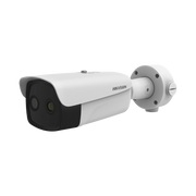 BALA IP DUAL / TÉRMICA 15 MM (384 X 288 ) / ÓPTICO 6 MM (4 MEGAPIXEL) / 50 MTS IR / IP66 / POE / TERMOMÉTRICA / DETECCIÓN DE TEMPERATURA Y FUEGO-Cámaras IP-HIKVISION-Bsai Seguridad & Controles