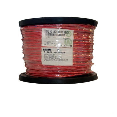 CABLE DE ALARMA CONTRA INCENDIOS BELDEN 5120FL 0021000 FORRO PVC ROJO CMR RISER-FPLR 2C/14AWG 2 CONDUCTORES CALIBRE 14 AWG SOLIDO BLINDADO 100% COBRE USO INTERIOR ESPECIAL PARA APLICACIONES ALARMA DE INCENDIO, MONITORIZACIÓN / DETECCIÓN, CIRCUITOS: AUD...-Cableado-BELDEN-Bsai Seguridad & Controles