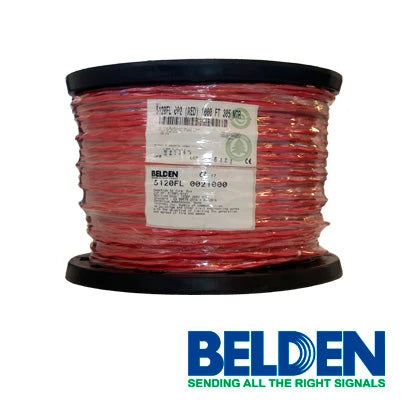 CABLE DE ALARMA CONTRA INCENDIOS BELDEN 5120FL 0021000 FORRO PVC ROJO CMR RISER-FPLR 2C/14AWG 2 CONDUCTORES CALIBRE 14 AWG SOLIDO BLINDADO 100% COBRE USO INTERIOR ESPECIAL PARA APLICACIONES ALARMA DE INCENDIO, MONITORIZACIÓN / DETECCIÓN, CIRCUITOS: AUD...-Cableado-BELDEN-5120FL 0021000 002U1000-Bsai Seguridad & Controles