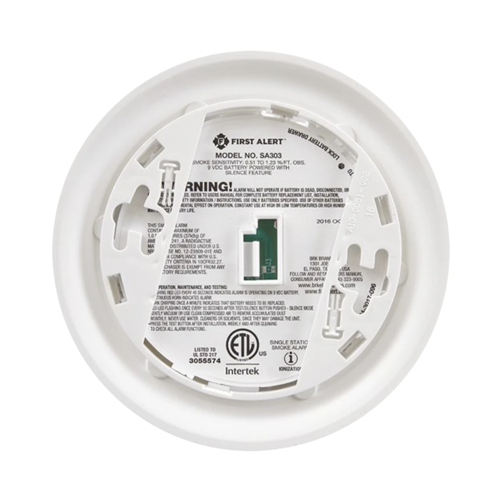 DETECTOR DE HUMO AUTÓNOMO, NO REQUIERE PANEL, CON BOTÓN PARA SILENCIAR, SENSOR POR IONIZACIÓN-Detectores de Incendio y Gases-FIRST ALERT-Bsai Seguridad & Controles