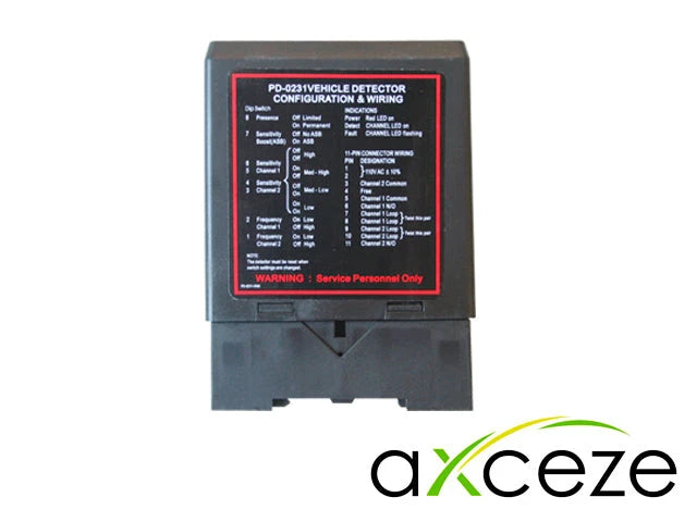 DETECTOR DE MASA AXCEZE AX-LOOP24 SENSOR DE DOBLE CANAL, CUENTA CON 2 SALIDAS DE RELEVADOR N.O. ALIMENTACIÓN 110VCA COMPATIBLE CON LA MAYORÍA DE LAS BARRERAS DEL MERCADO ***NECESITA LOOP-Acceso Vehicular-AXCEZE-Bsai Seguridad & Controles