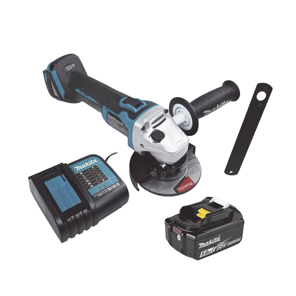 MINI ESMERIL INALÁMBRICO DE 4-1/2 " 8.500 RPM, INCLUYE 1 BAT. LI-ION 18V/5.0 A.H Y CARGADOR-Ferreteria-MAKITA-Bsai Seguridad & Controles