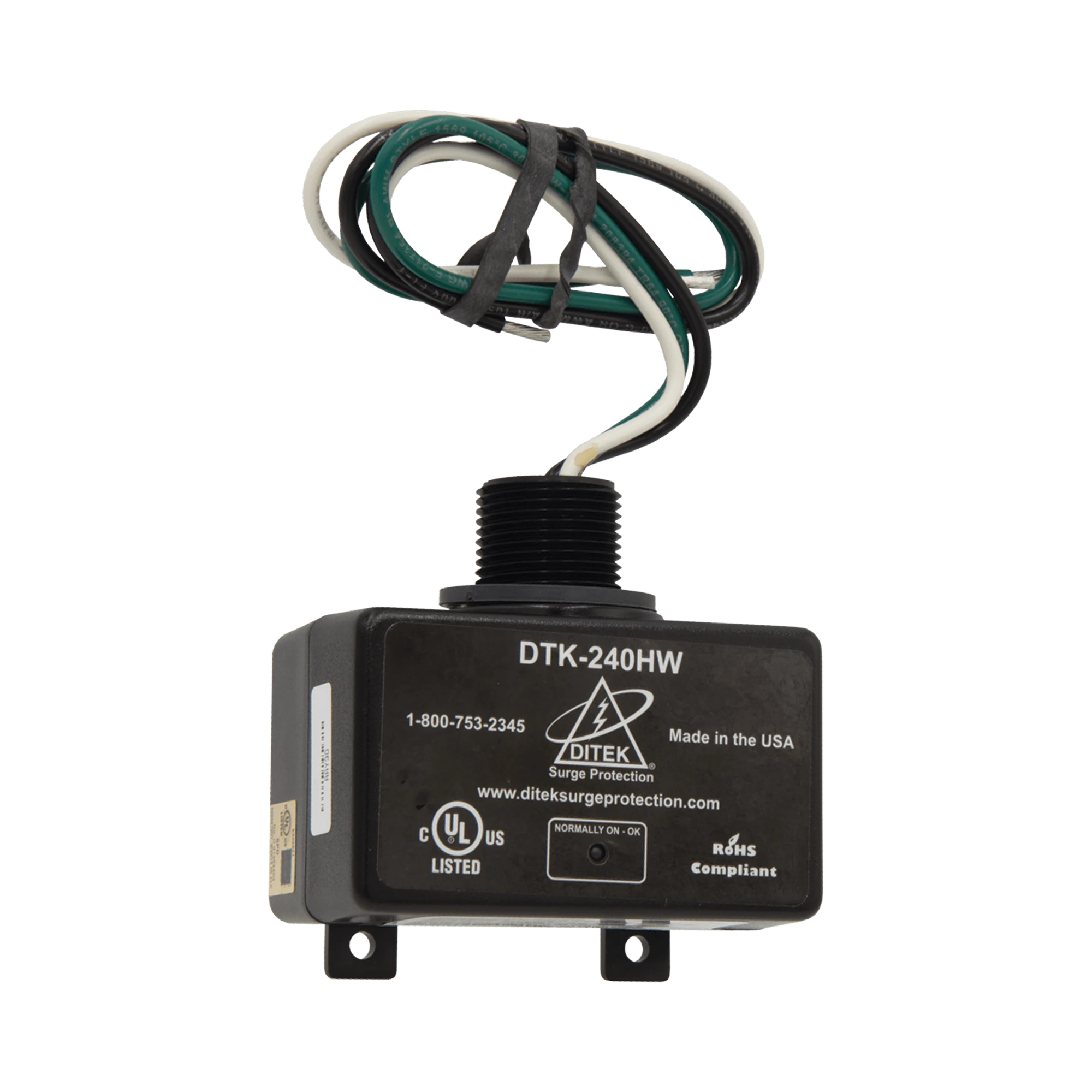 DISPOSITIVO DE PROTECCIÓN CONTRA SOBRETENSIONES DE 240 VCA, PARA PANELES DE ALARMA DE INCENDIO, PÁNELES ELÉCTRICOS RESIDENCIALES, MOTORES, SISTEMAS DE BOMBEO-Protección Contra Descargas-DITEK-Bsai Seguridad & Controles