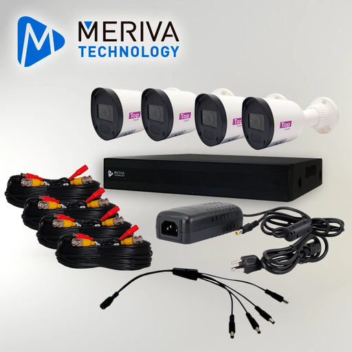 KIT FUSIÓN MERIVA-TOPVISION 4X4 2MP H.265 P2P INCLUYE 1 DVR 4CH BNC + 2CH IP MXVR-2104 / 4 CÁMARAS BULLET 2MP TCB120 TOPVISION POLICARBONATO IP66 3.6MM 20M IR´S MULTITECNOLOGÍA / 4 CABLES BNC-CORRIENTE PRE PONCHADOS 18M / FUENTE DE PODER / DISTRIBUIDO...-Kits Cámaras de Seguridad-MERIVA TECHNOLOGY-KIT 4X4 MERIVA - TOPVISION-Bsai Seguridad & Controles