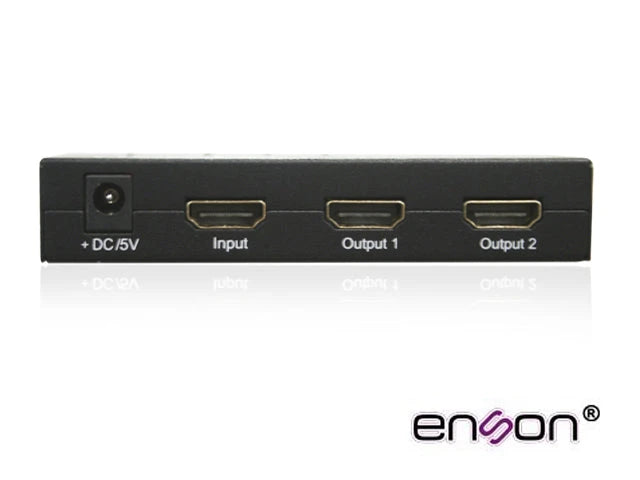 DISTRIBUIDOR HDMI ENSON ENS-HDMI12 CON UNA ENTRADA Y DOS SALIDAS HDMI PARA DISTRIBUIR EL VIDEO DE UN DISPOSITIVO (LAPTOP, GRABADOR DE VIDEO, CONSOLAS DE VIDEOJUEGO, ETC) A DOS PANTALLAS DISTINTAS AL MISMO TIEMPO, INCLUYE FUENTE DE ALIMENTACIÓN DE 5V-Cableado-ENSON-Bsai Seguridad & Controles