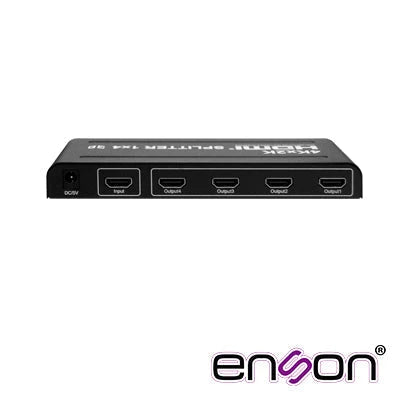 DISTRIBUIDOR HDMI ENSON ENS-HDMI14 CON UNA ENTRADA Y CUATRO SALIDAS HDMI PARA DISTRIBUIR EL VIDEO DE UN DISPOSITIVO (LAPTOP, GRABADOR DE VIDEO, CONSOLAS DE VIDEOJUEGO, ETC) A CUATRO PANTALLAS DISTINTAS AL MISMO TIEMPO, INCLUYE FUENTE DE ALIMENTACIÓN DE 5V-Cableado-ENSON-ENS-HDMI14-Bsai Seguridad & Controles