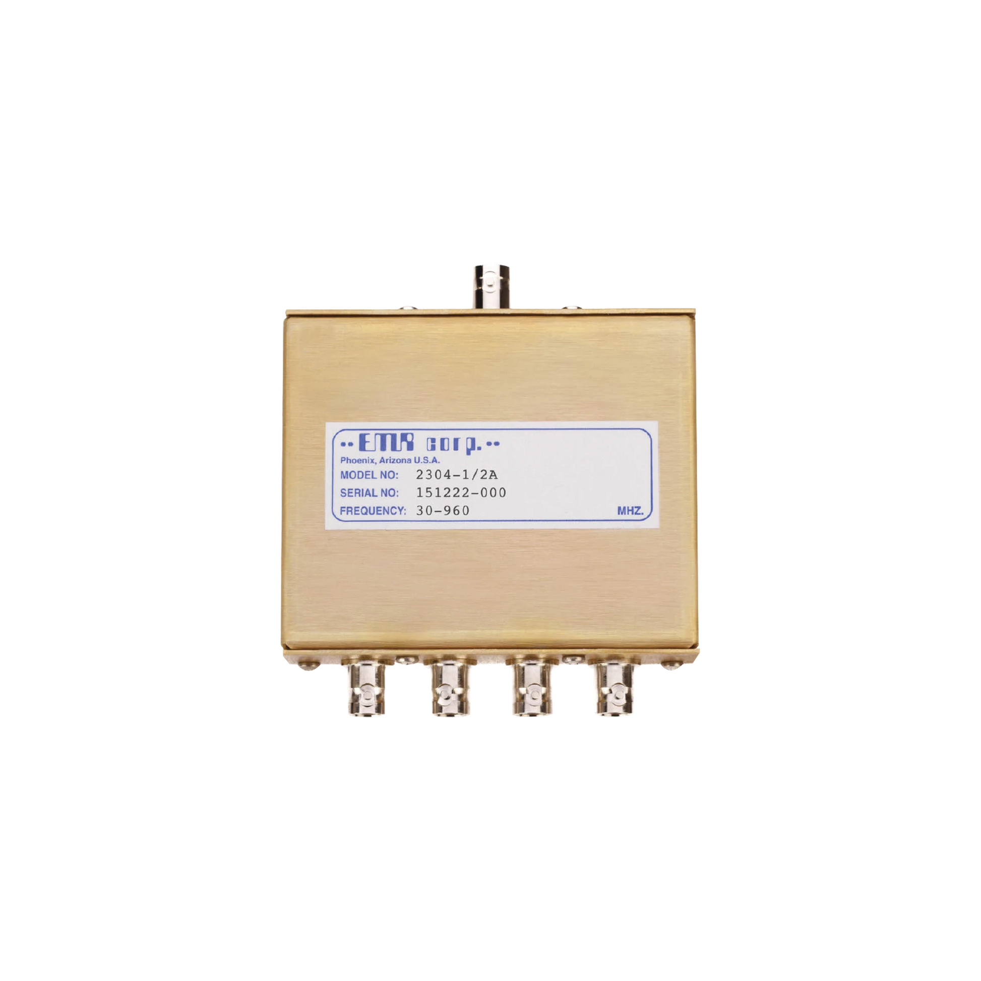 DIVISOR DE POTENCIA EMR DE 4 VÍAS, 30-960 MHZ, 0.5 WATT, CONECTORES BNC HEMBRA.-Filtros y Sistemas en RF-EMR CORPORATION-Bsai Seguridad & Controles