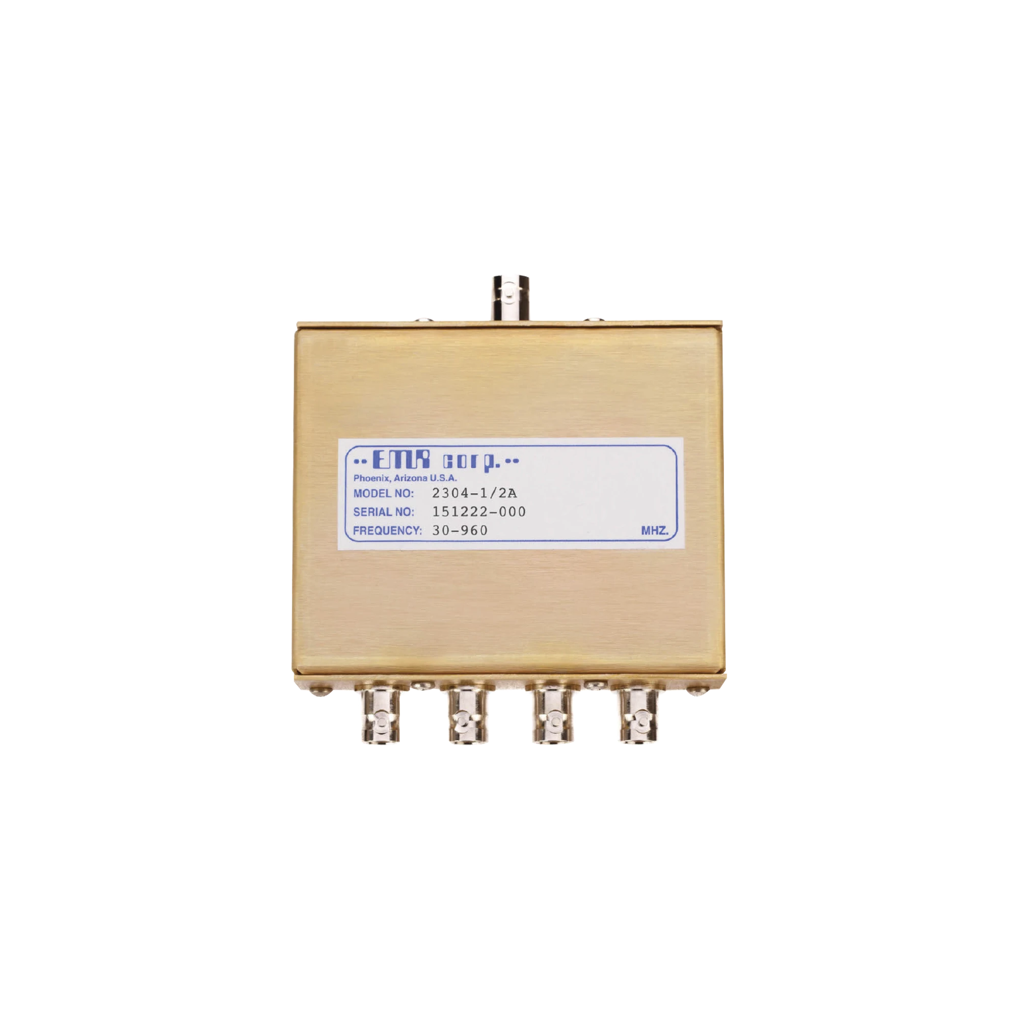 DIVISOR DE POTENCIA EMR DE 4 VÍAS, 30-960 MHZ, 0.5 WATT, CONECTORES BNC HEMBRA.-Filtros y Sistemas en RF-EMR CORPORATION-Bsai Seguridad & Controles